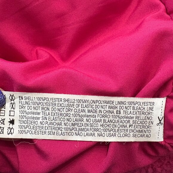 Forever 21 Womens Hot Pink Sherpa Jacket JuniorSize L With Faux Leather Sleeves - Picture 6 of 16